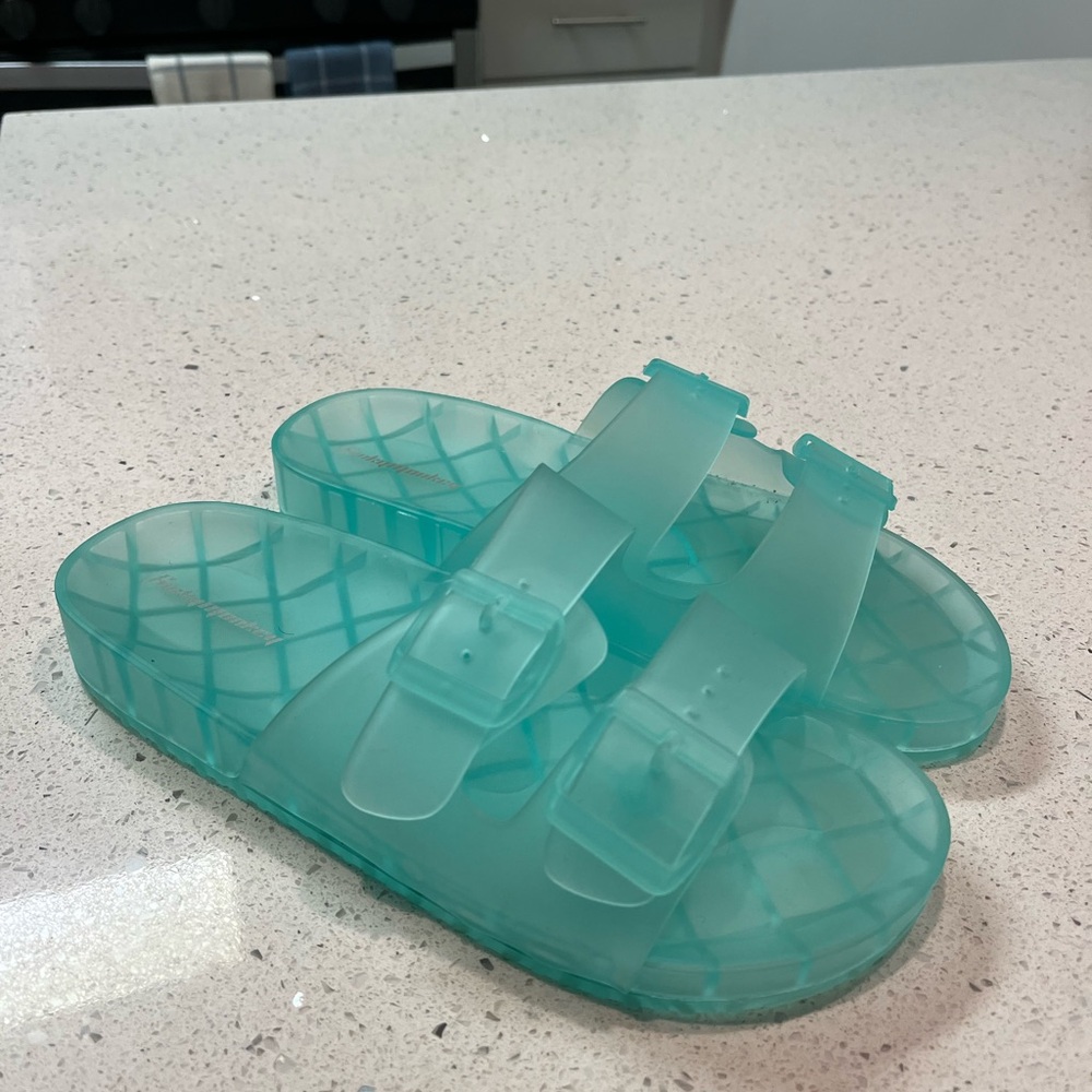 FUNKYMONKEY Aqua Double Buckle Slide Sandals